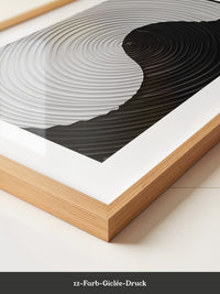 Yin Yang Wellen schwarz weiß