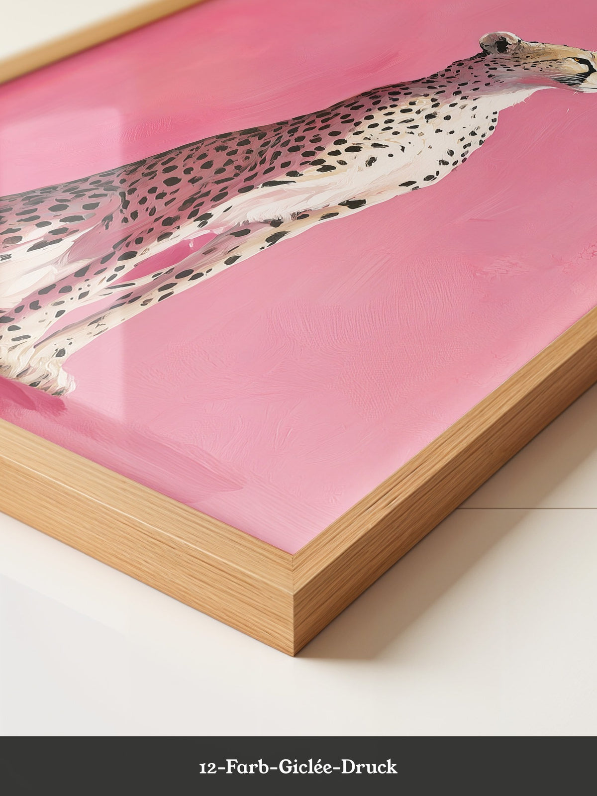 Gepard Illustration rosa Hintergrund