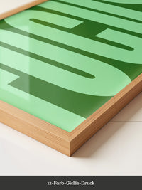 Grüne Buchstaben Typografie