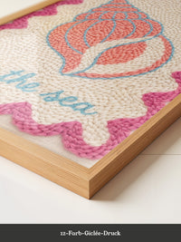 Muschel Stickerei Rosa Blau