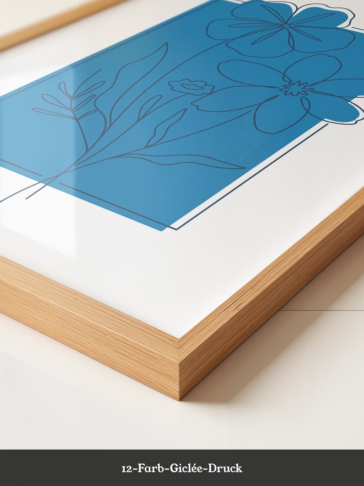 Blumen Lineart Blau