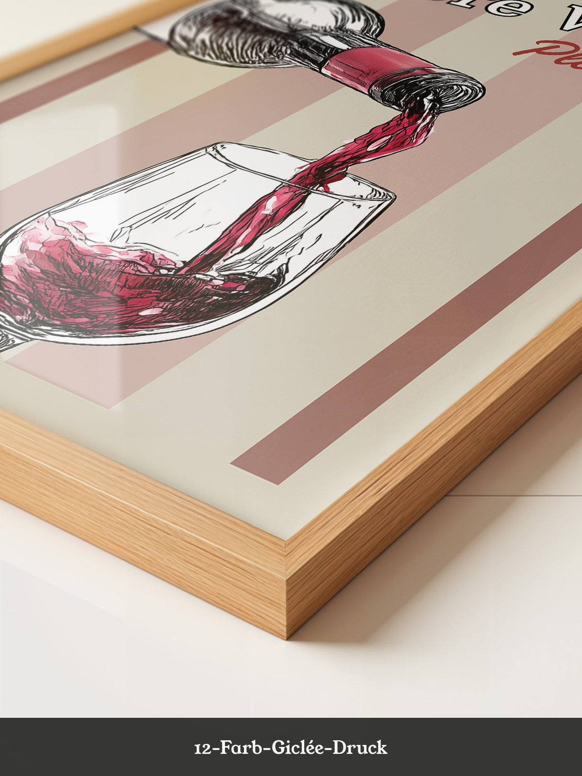 Weinglas Rotwein Zeichnung