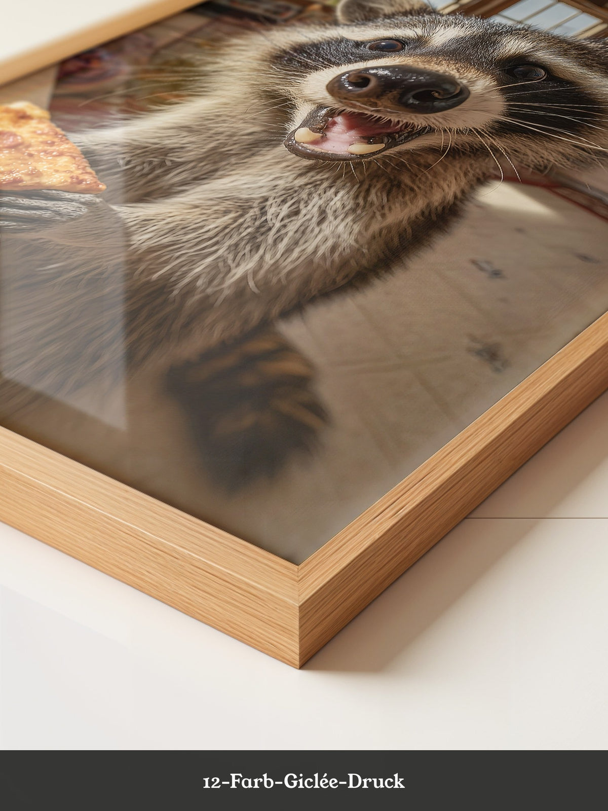 Waschbär Pizza Überraschung