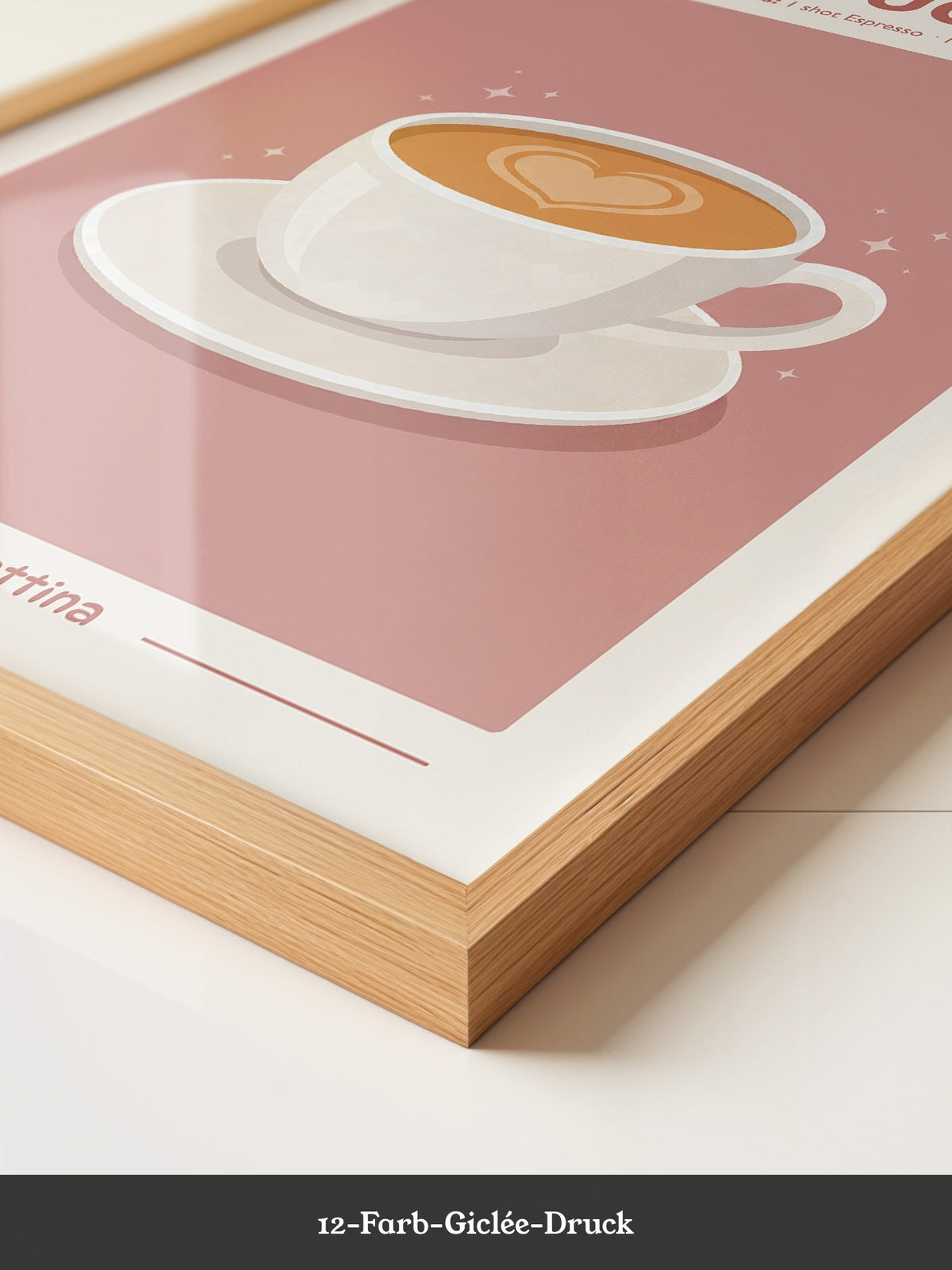 Herz Cappuccino rosa Hintergrund