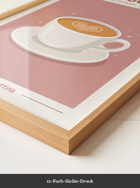 Herz Cappuccino rosa Hintergrund