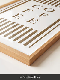 Kaffee Typografie Streifenmuster