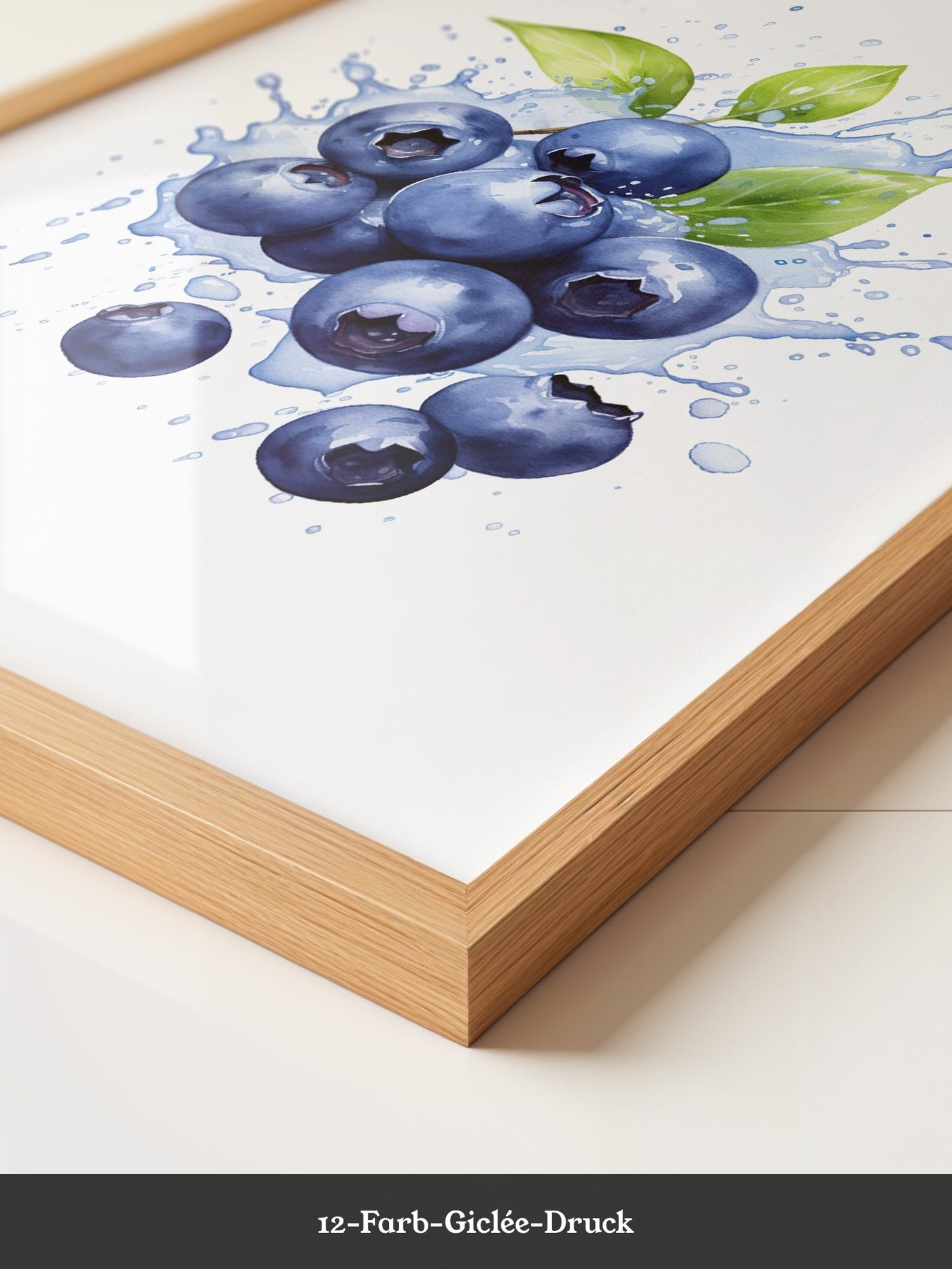 Blaubeeren Splash Aquarell