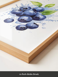 Blaubeeren Splash Aquarell