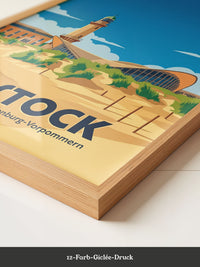 Rostock Leuchtturm Strand Illustration