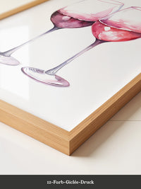 Weingläser Aquarell rot-rosa