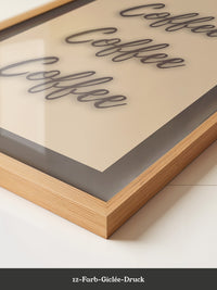 Kaffee Schriftzug Dreifach Braun