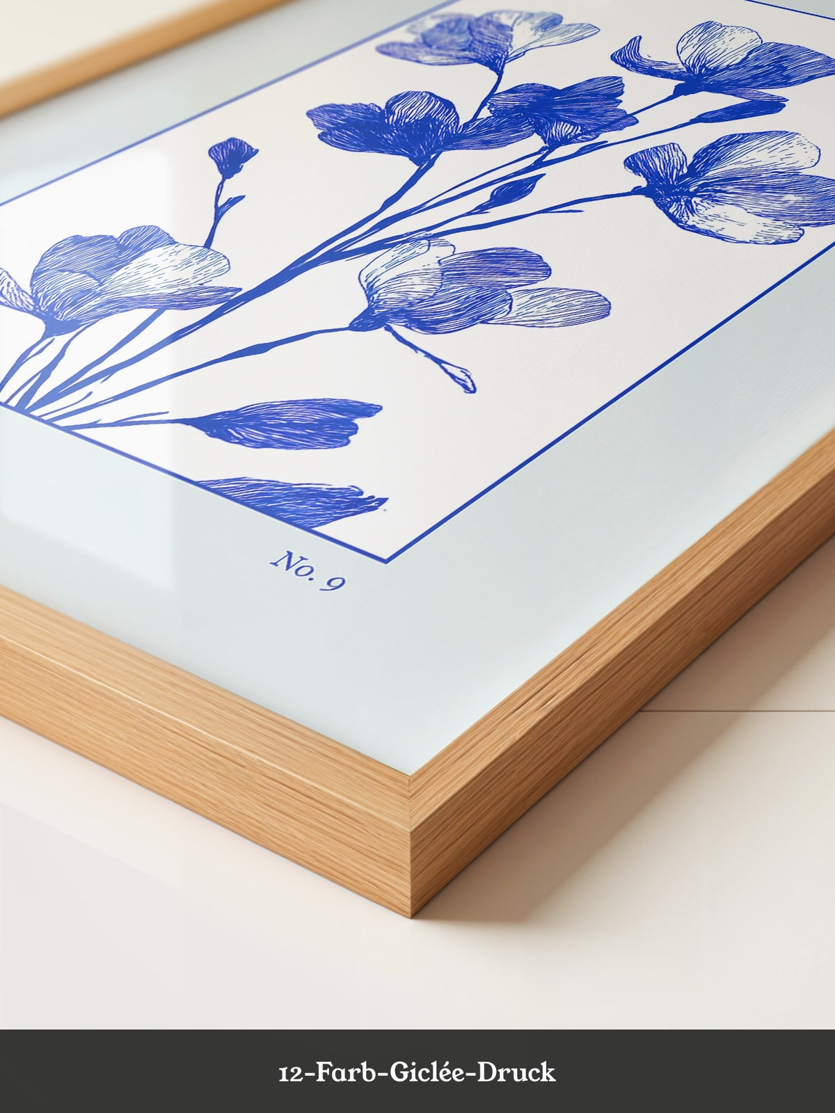 Blaue Blumen grafisch minimalistisch