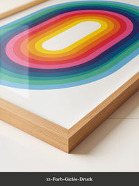 Regenbogen Oval Strahlendes Design