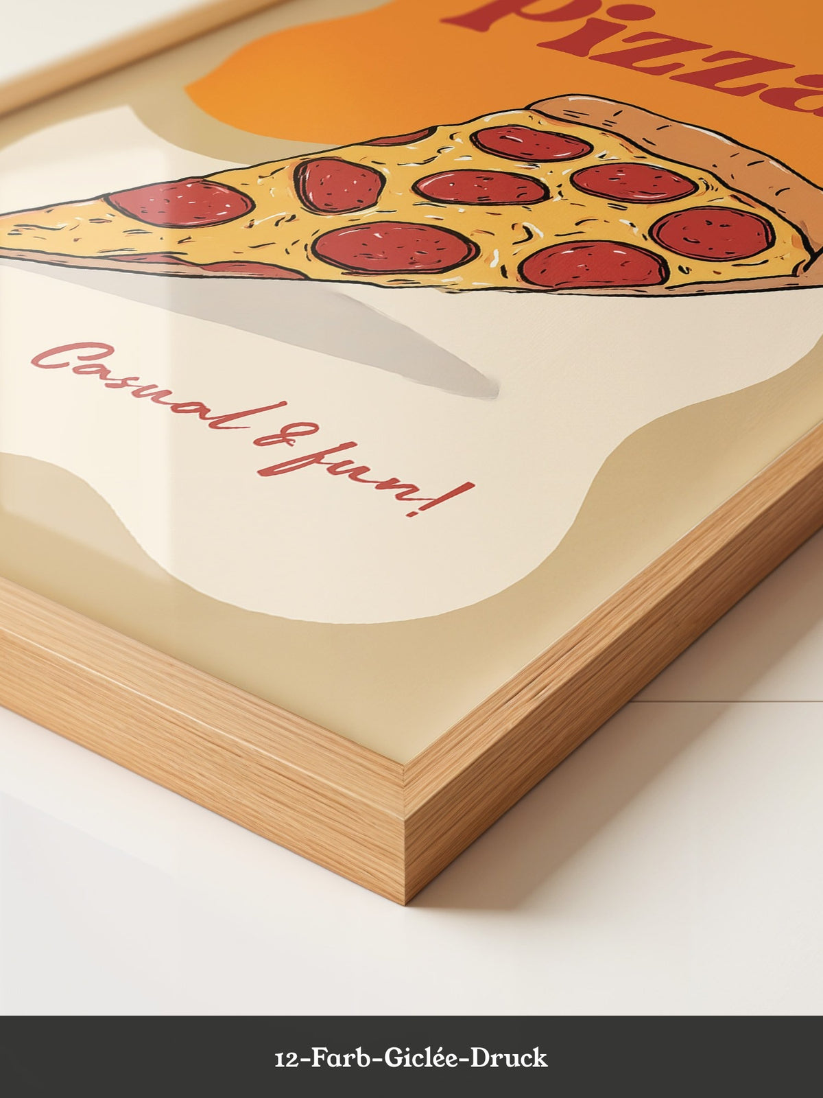 Pizza Scheibe Cartoon Stil