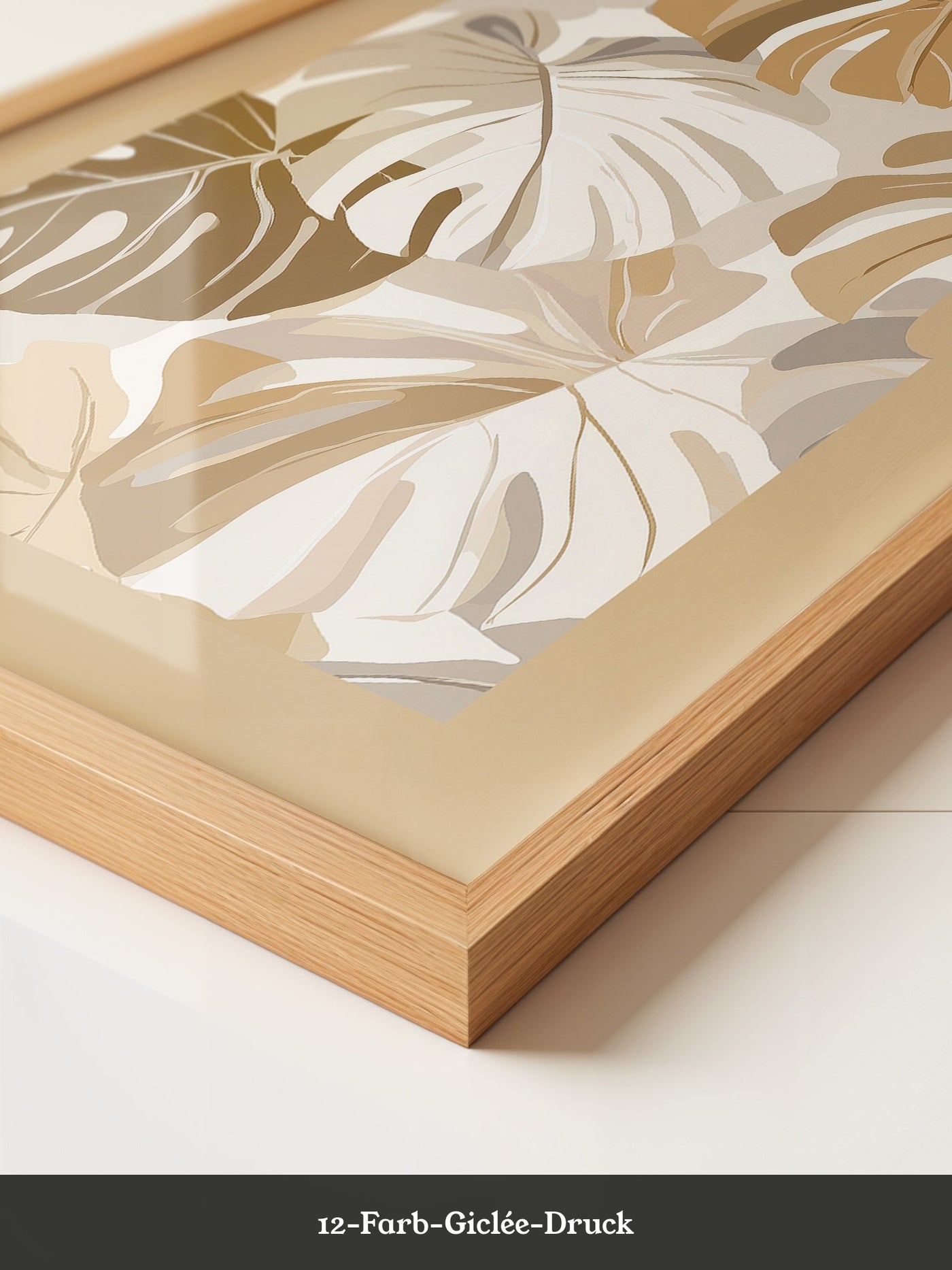 Monstera Blätter Beige Töne