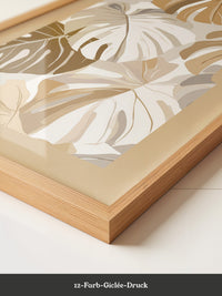 Monstera Blätter Beige Töne