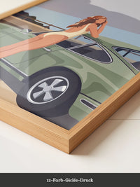 Retro Auto Strand Illustration