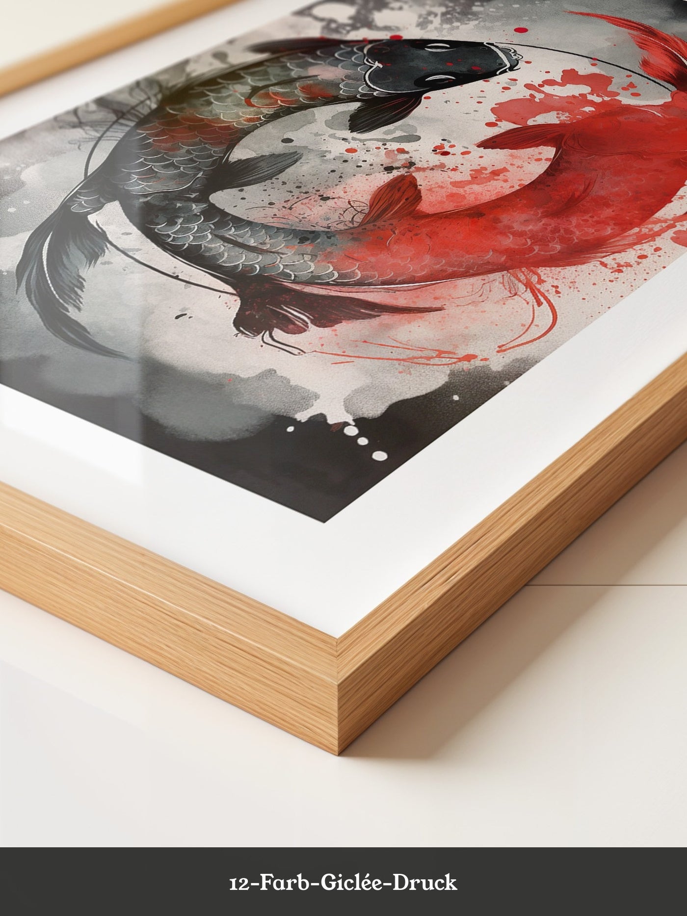 Koi Fische Rot Schwarz Splatter