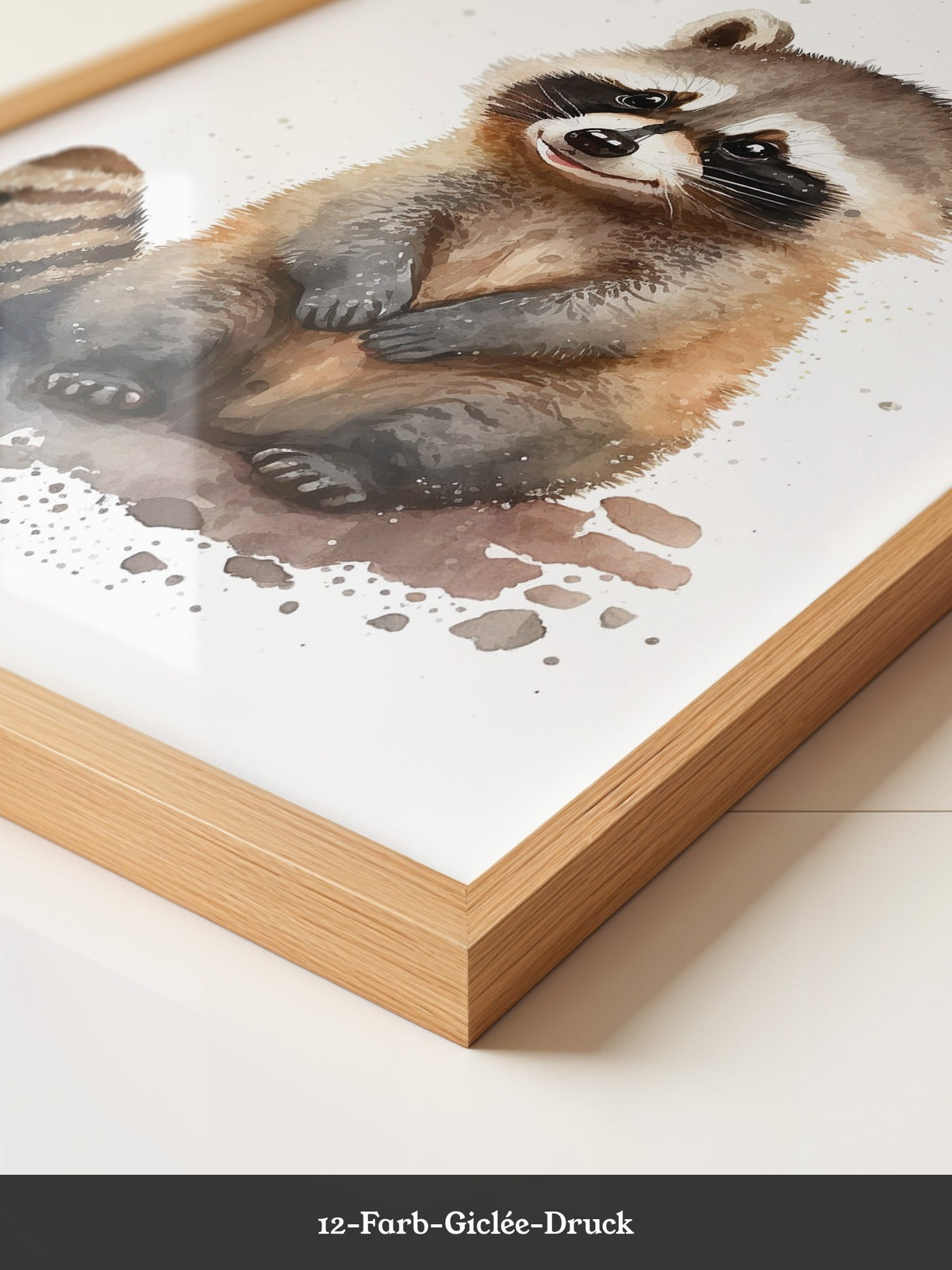 Waschbär Aquarell verspielt