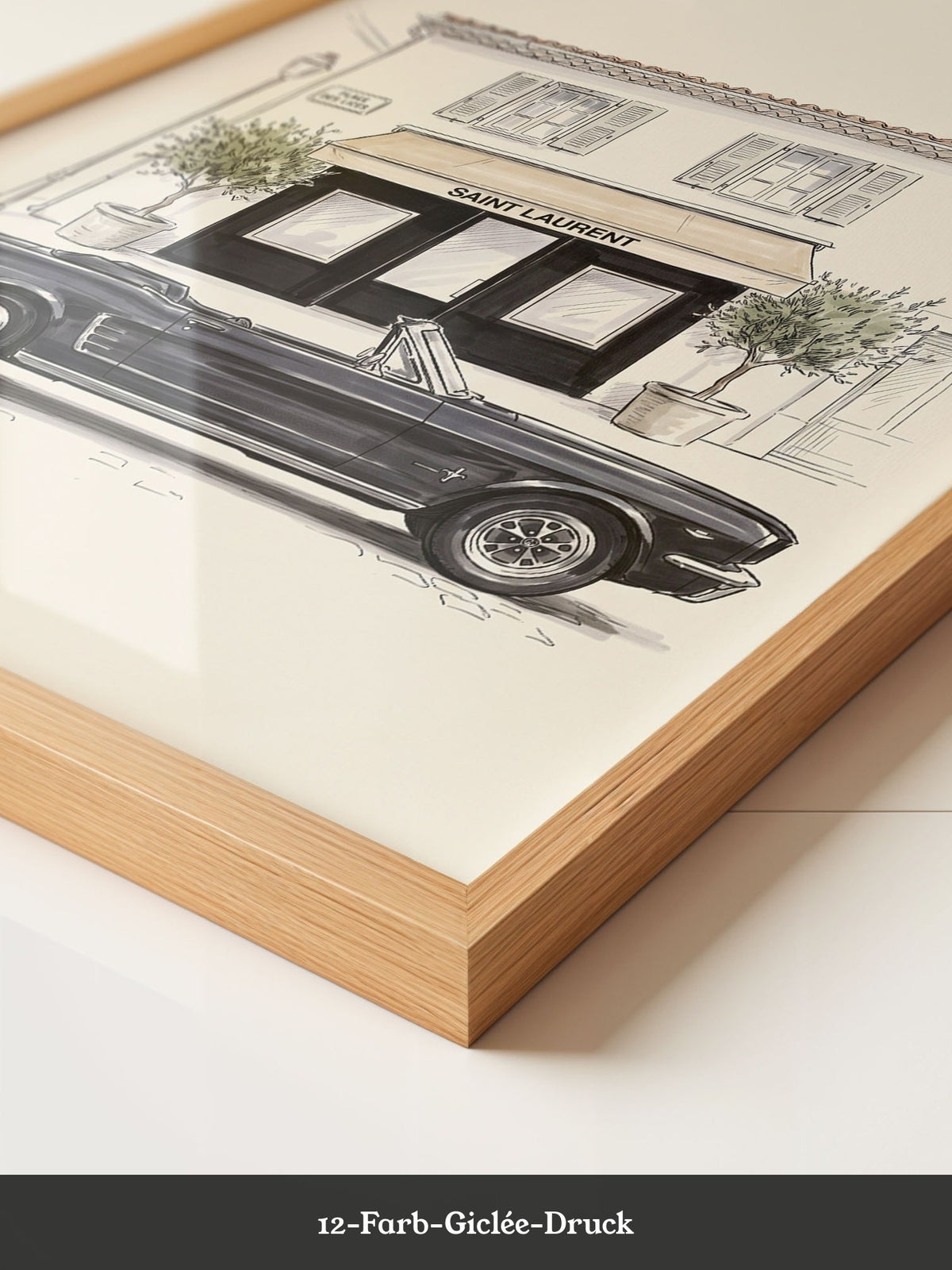 Elfer Cabrio Retro Schwarz-Weiß