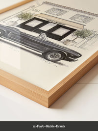 Elfer Cabrio Retro Schwarz-Weiß