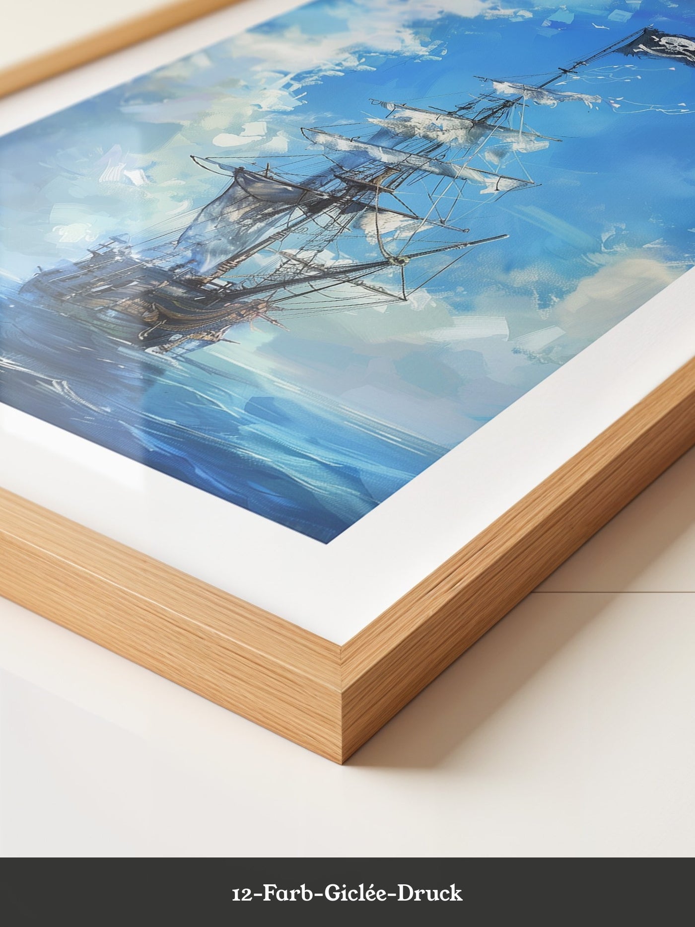 Piraten-Schiff blaue Malerei