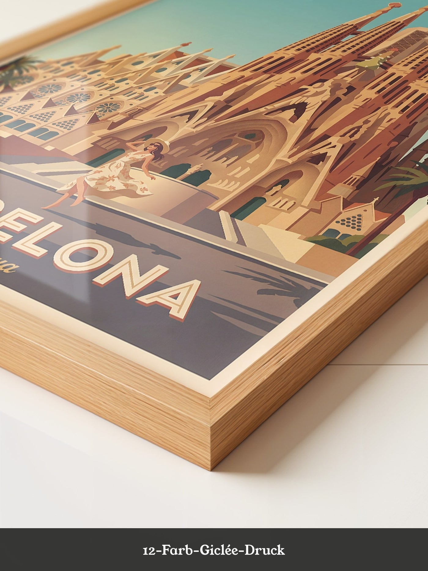 Sagrada Familia Retro-Illustration