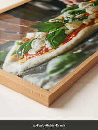 Pizza Zubereitung Nahaufnahme