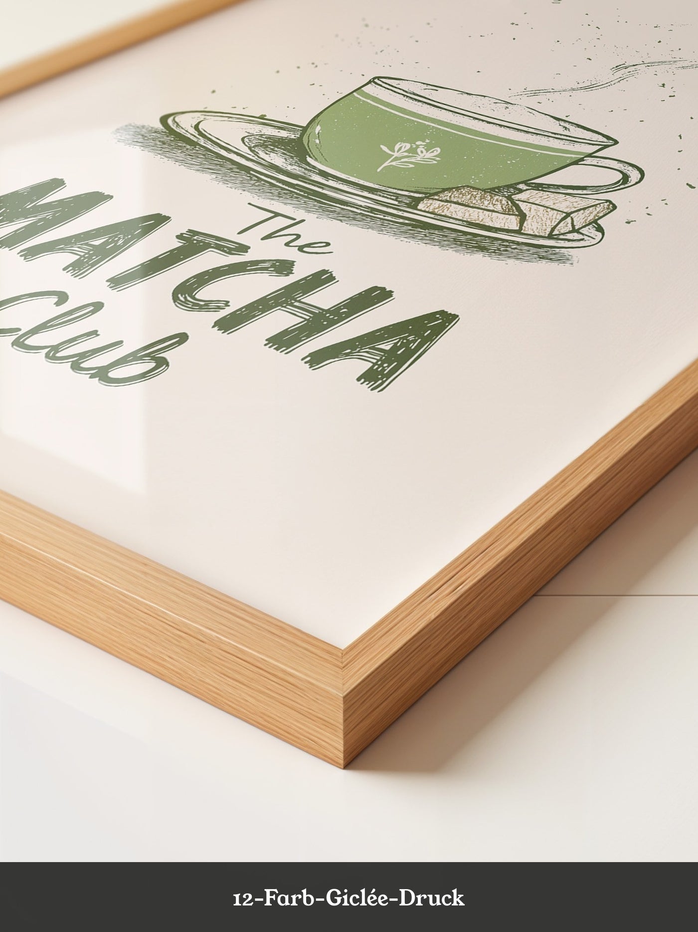 Matcha Tasse Retro Zeichnung