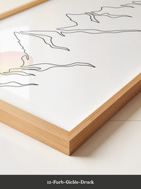 Berge Sonnenaufgang Linienkunst