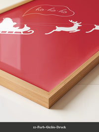 Weihnachtsmann Rentierschlitten Rot