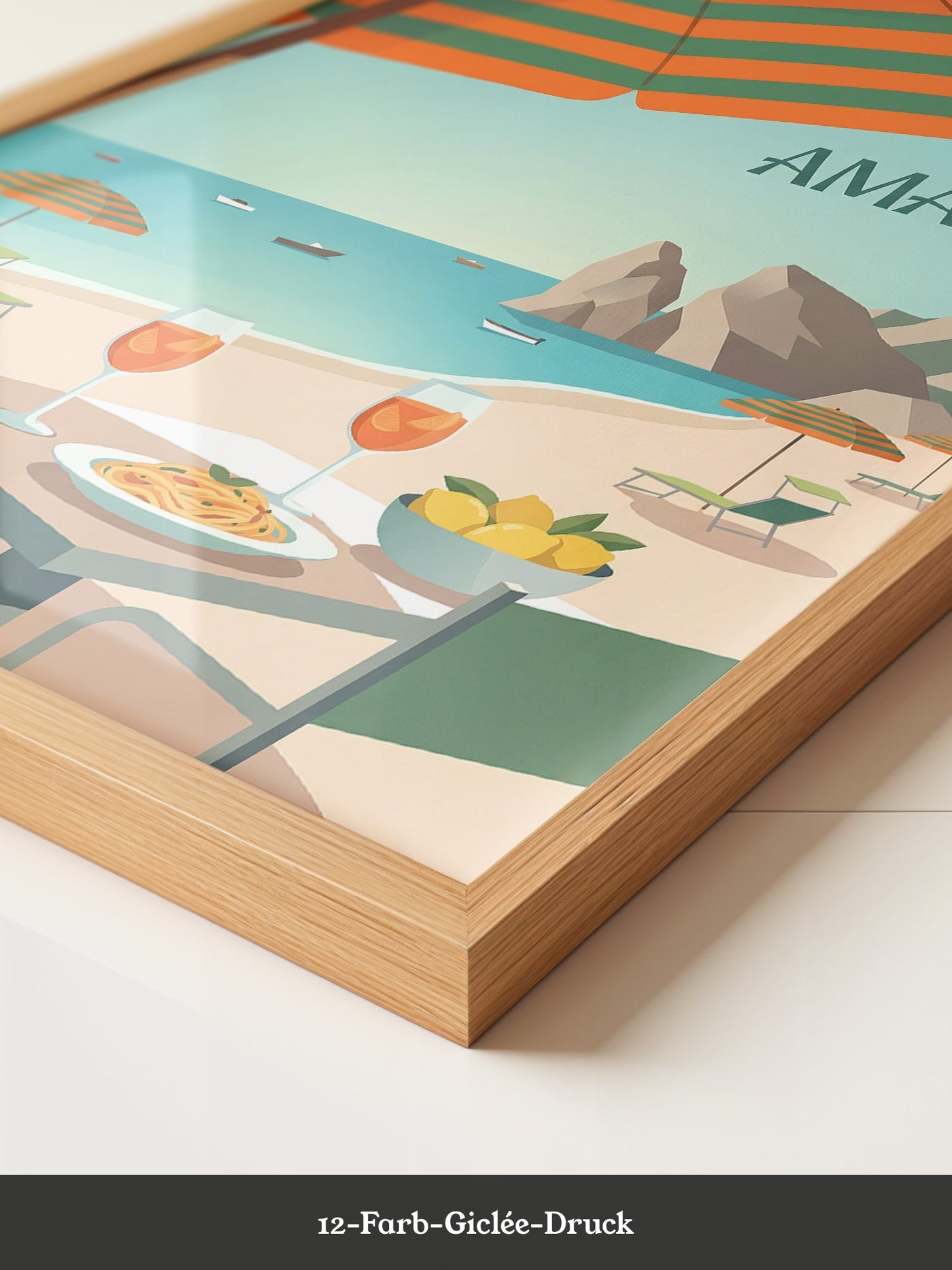 Amalfi Strand Grafisch Retro