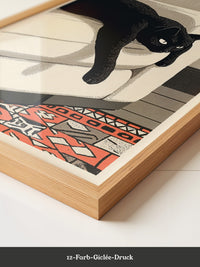 Schwarze Katze Retro-Design