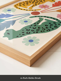 Leopard Blumen Illustration Bunt