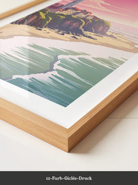 Leuchtturm Meer Sonnenuntergang Pastell