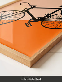 Fahrrad Grafik orange minimalistisch