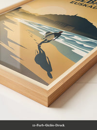 Surfer am Strand Sonnenuntergang Retro