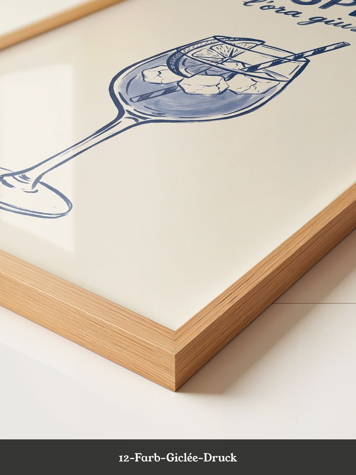 Spritz Glas Illustration Blau