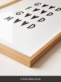 Herz-Buchstaben Muster minimalistisch