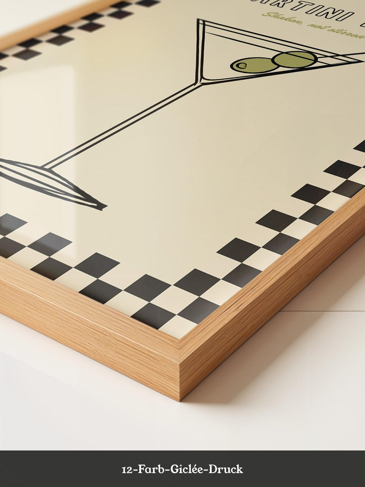 Martiniglas Oliven Retro-Muster