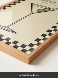 Martiniglas Oliven Retro-Muster