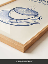 Cappuccino Kaffee Illustration Blau