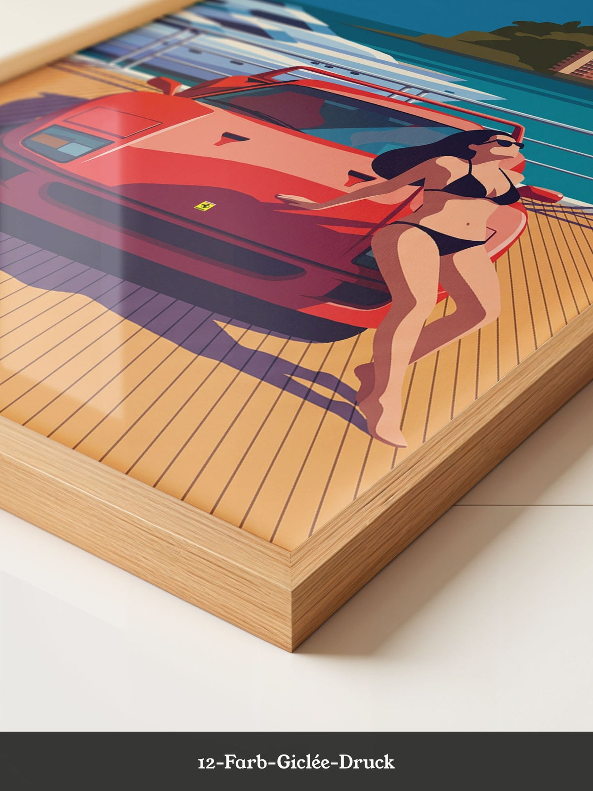 Roter Sportwagen Hafen Illustration