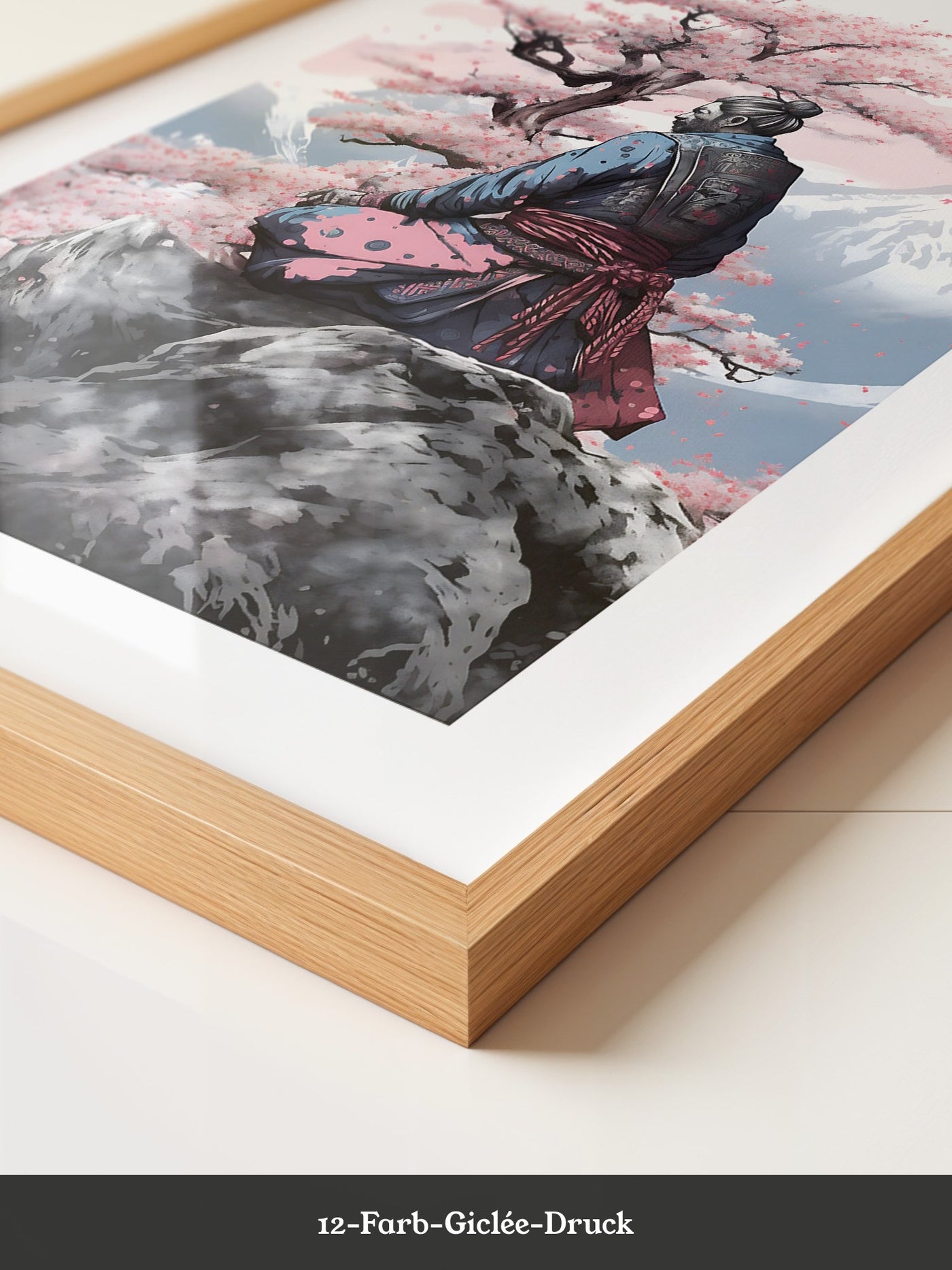 Samurai Kirschblüten Landschaft