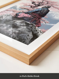 Samurai Kirschblüten Landschaft