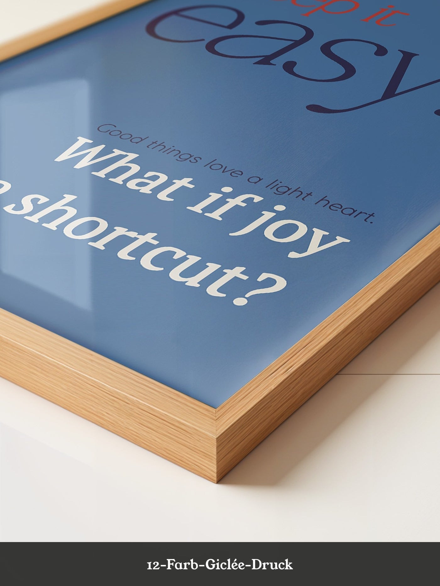 Keep it easy Typografie blau