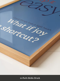 Keep it easy Typografie blau