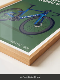 Aero Rennrad Blau auf Grün