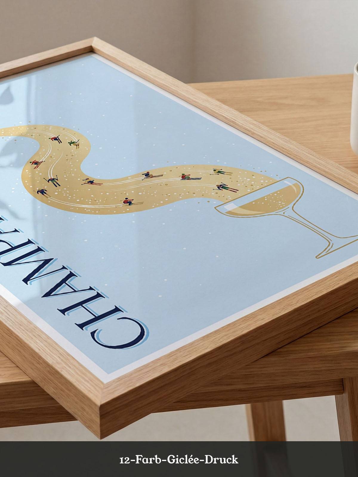Champagner Ski Illustration
