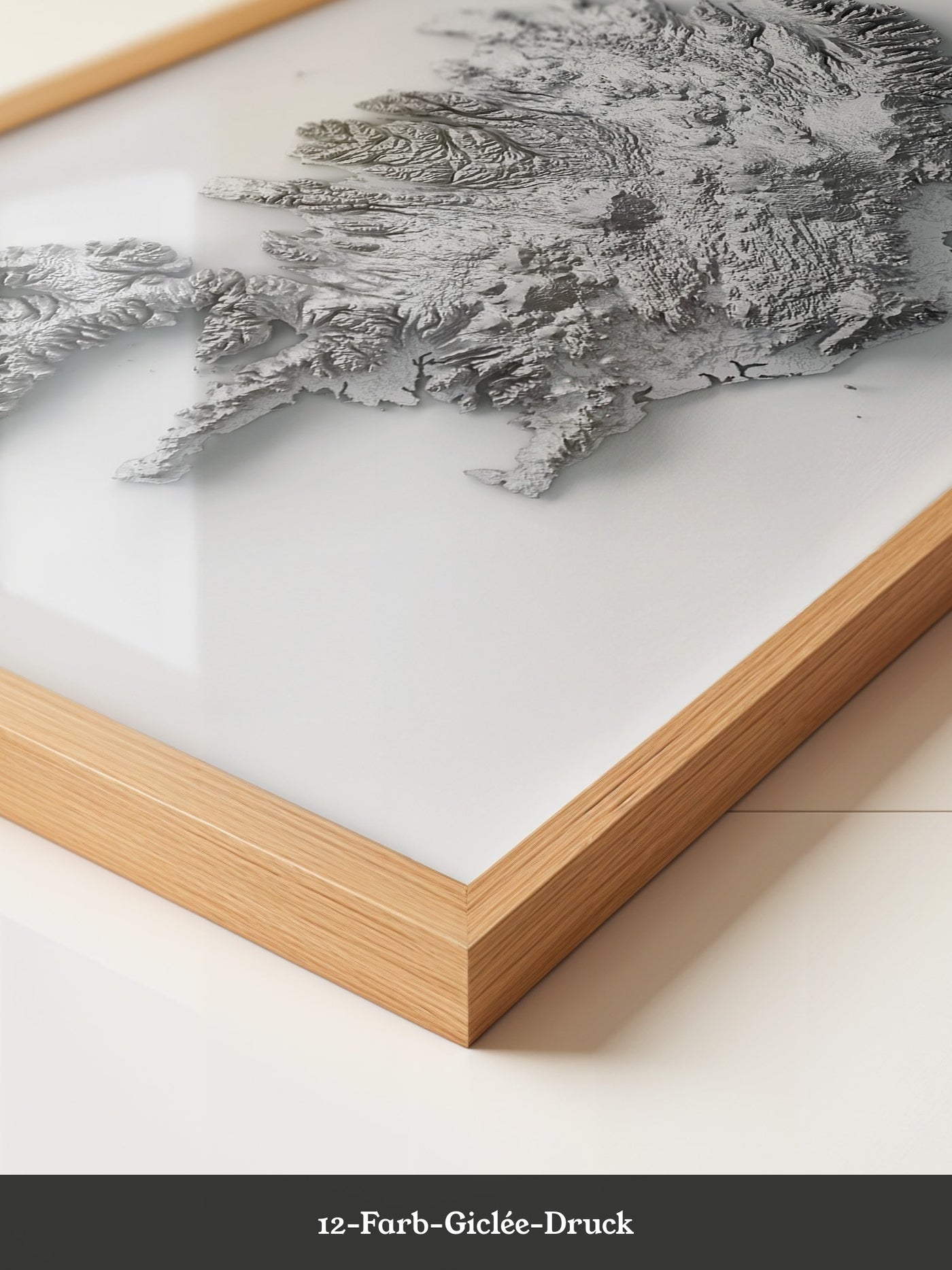 Island 3D-Relief Grau